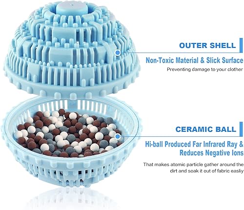 Miniatura 4 de Pelotas de lavandería de 4 piezas, bolas de detergente natural no químico para lavadora, bola de lavado ecológica y alternativa de detergente para