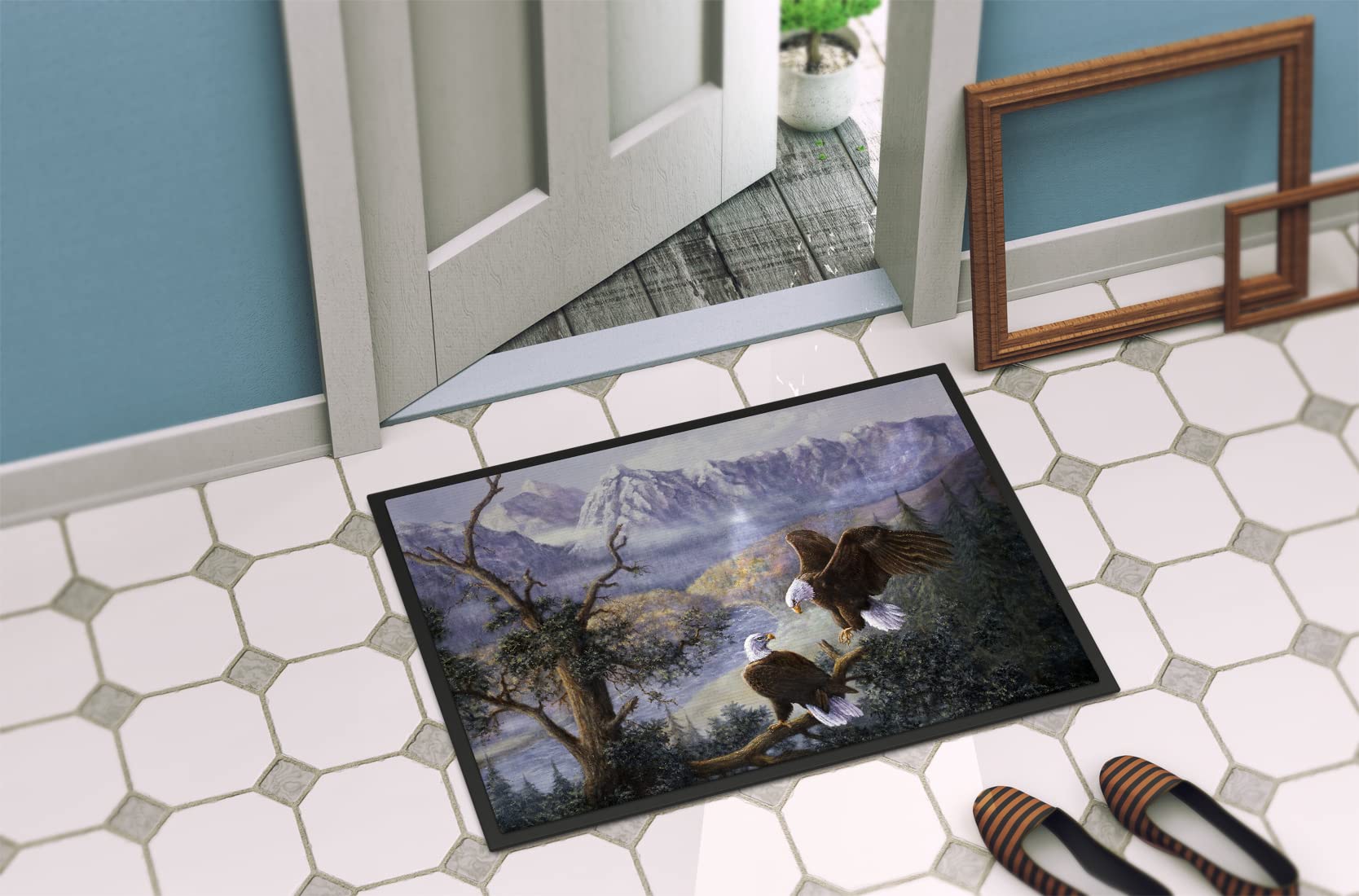 Caroline Treasures Eagles by Daphne Baxter - Tappetino per interni ed esterni, 24 x 36 cm, BDBA0153JMAT, multicolore
