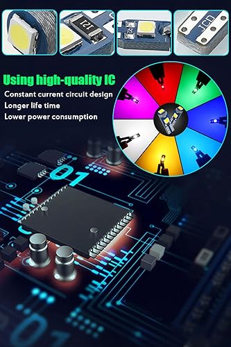 Miniatura 4 de Bombillas LED T5 para tablero de instrumentos azul claro T5 74 2721 37 bombillas LED de cuña para panel de instrumentos, medidor de salpicadero, kit