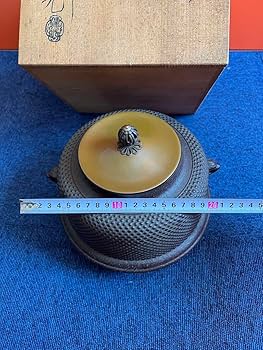 990  茶道具　茶釜　釜師　佐藤清光作　霧文　真形釜　釜環付き　未使用 Amazon.co.jp: 990 茶道具 茶釜 釜師 佐藤清光作 霧文 真形釜 釜