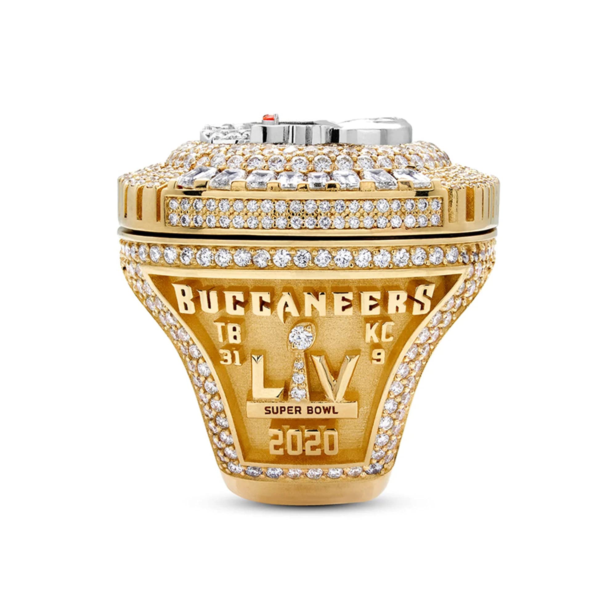 Q&N Tampa Bay Championship Ring 2021 NFL Super Bowl Ring Dr. Brady Replica Anillo con Caja de Exhibición