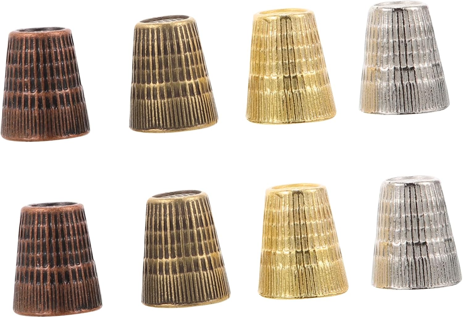 Gogogmee 8pcs Thimble Finger Cot Metal Thimbles Thumb Cover for Sewing DIY Canvas Work