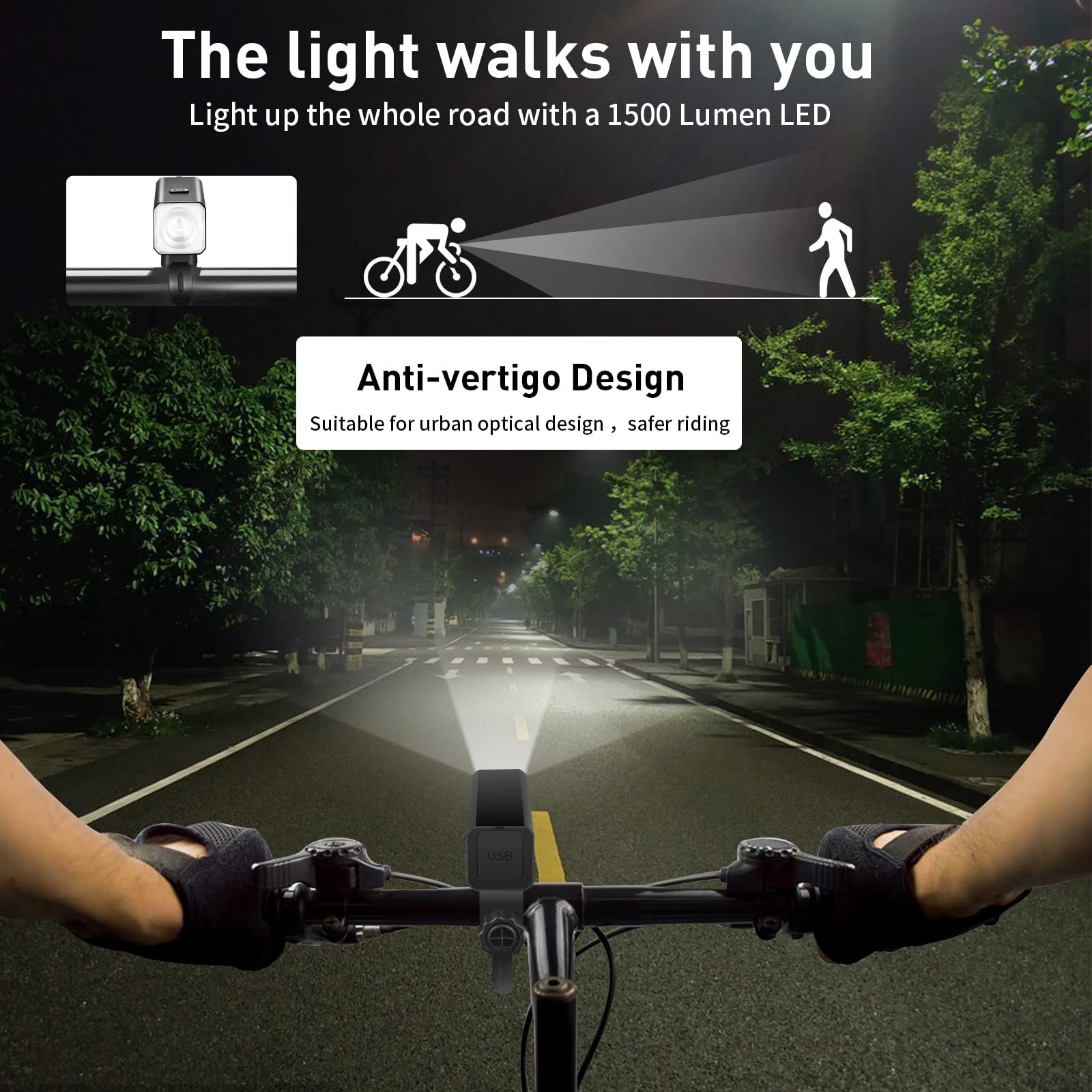 Luce Per Casco Bici 2 In 1 - Ricaricabile E Impermeabile Per Sicurezza Notturna - Foto 9