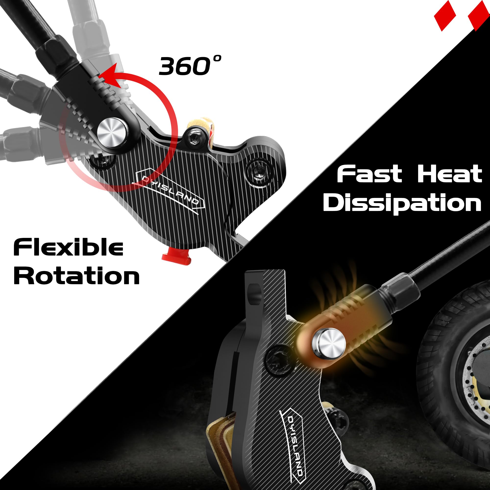 LD-210S Kit Freni a Disco Idraulico,2-Pin/Kit Freni Idraulici per Scooter Elettrico/E-Scooter