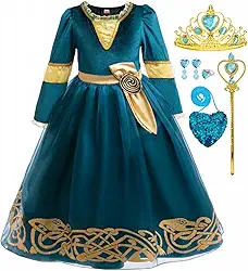 Fantasia de princesa Merida para meninas e crianças, fantasia de Halloween e carnaval