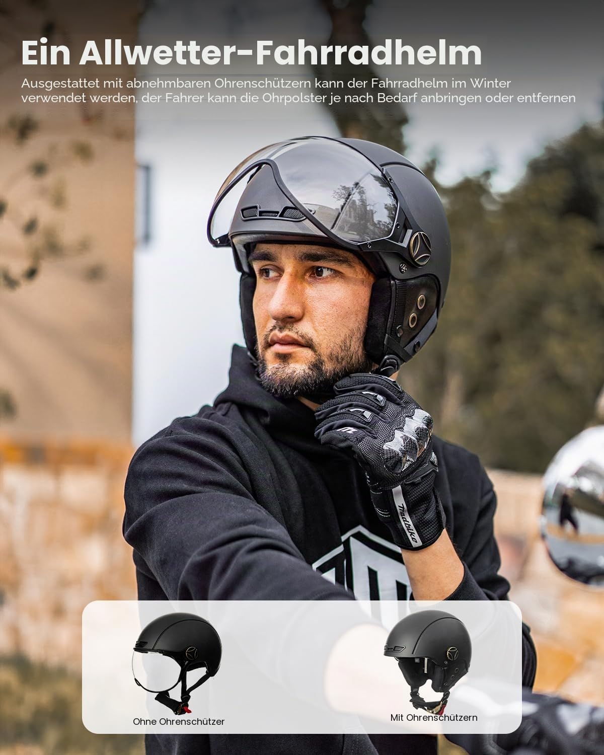 ILM Fahrradhelm für Damen Herren Erwachsene Fahrrad Ski Snowboard Helm mit Abnehmbarem Visier Ohrenschützer ASTM CPSC und CE Z102