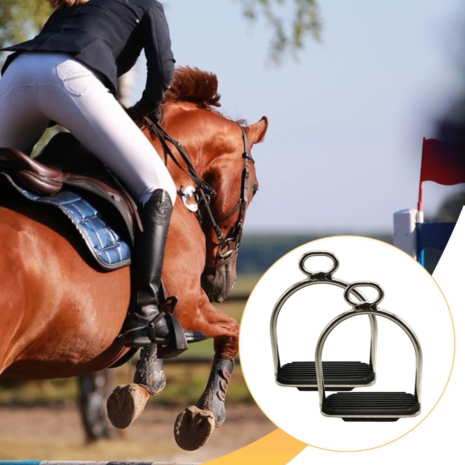 Milageto 2 estribos equitación Tipo Jaula, Ligeros, Alta Resistencia, Antideslizantes, Accesorios para Jinetes, Herramienta Entrenamiento cómoda