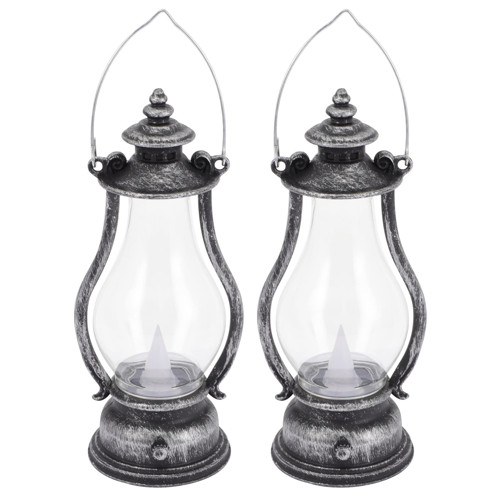 Cabilock 2pcs Electronic Candle Light Retro Light Ornament LED Decorative Light Retro Lamp Decor Retro Hanging Light Hanging LED Light Scene Layout Lamp Decor Pendant Lamp Scene Lamp Decor