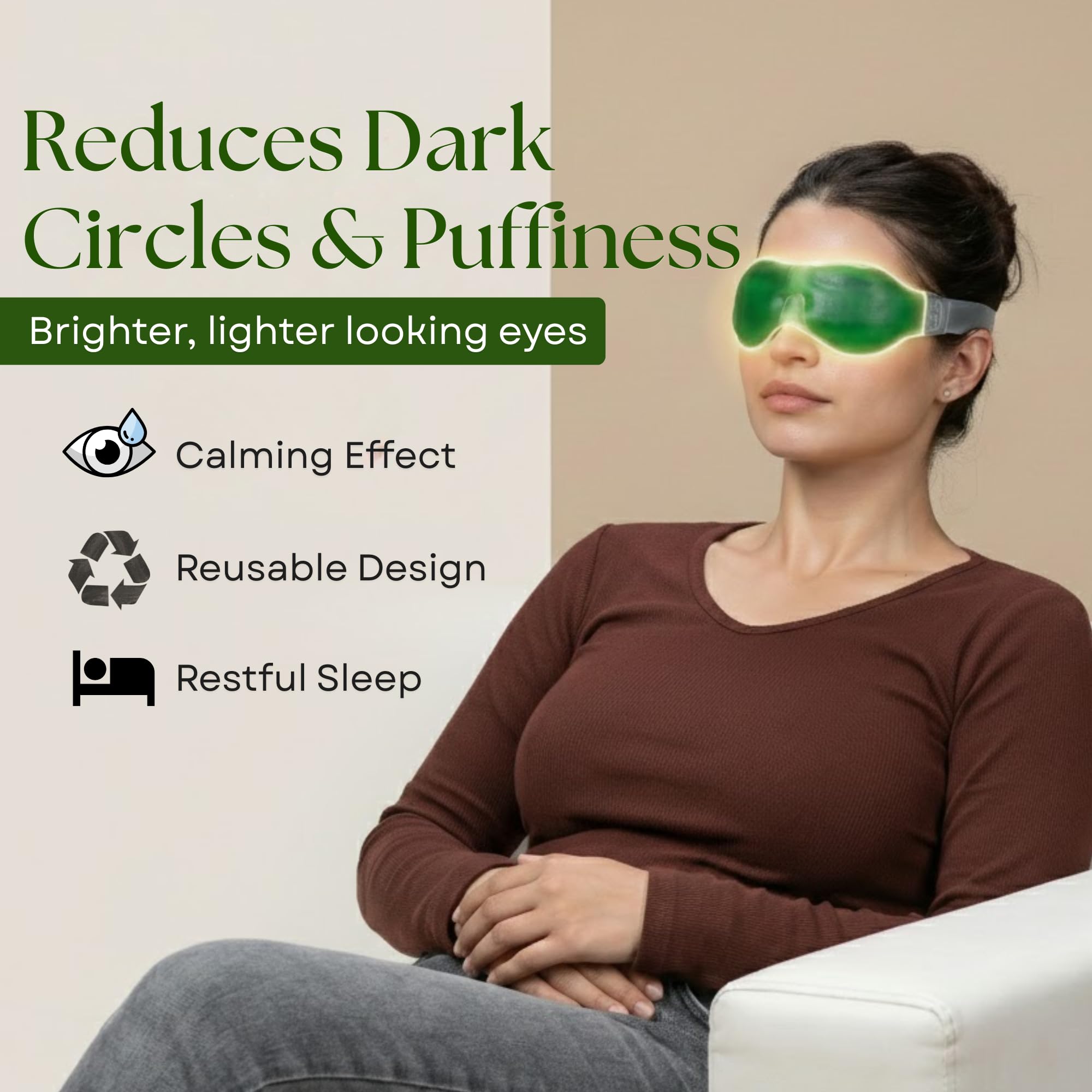 Aloevera Eye Mask | Reusable Eye Cooling Mask for Sleeping & Relaxation | Soft Eye Gel Mask for Puffiness, Dark Circles, Tired Eyes & Daily Eye Care (Pack of 1) — Amazon image 9