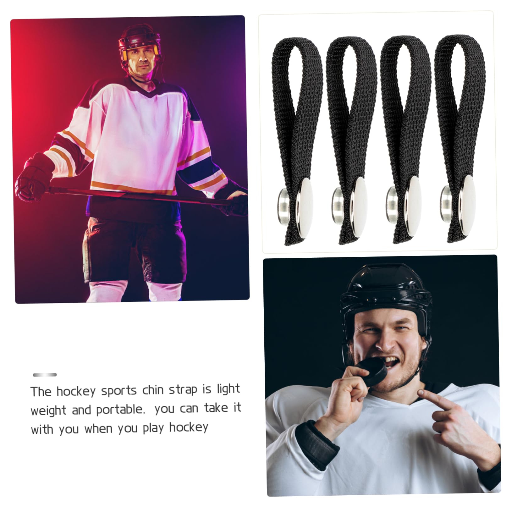 LIFKOME 3sets Hockey Helmet Chin Strap Replacement Polyester Chin for Helmet 4pcs*3