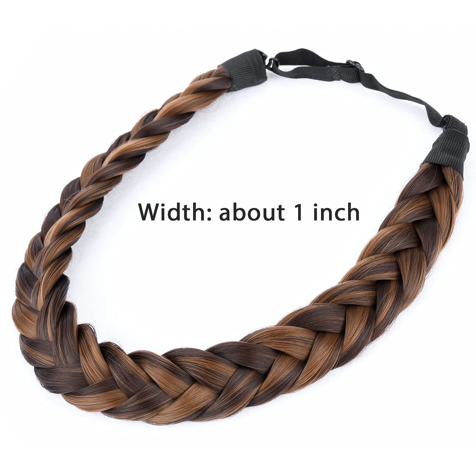Gledola 2 Strands Fishtail Plaited Braids Headband Braided Synthetic Hair Elastic Stretch, Hair Accessory for Bride Women - Image 3