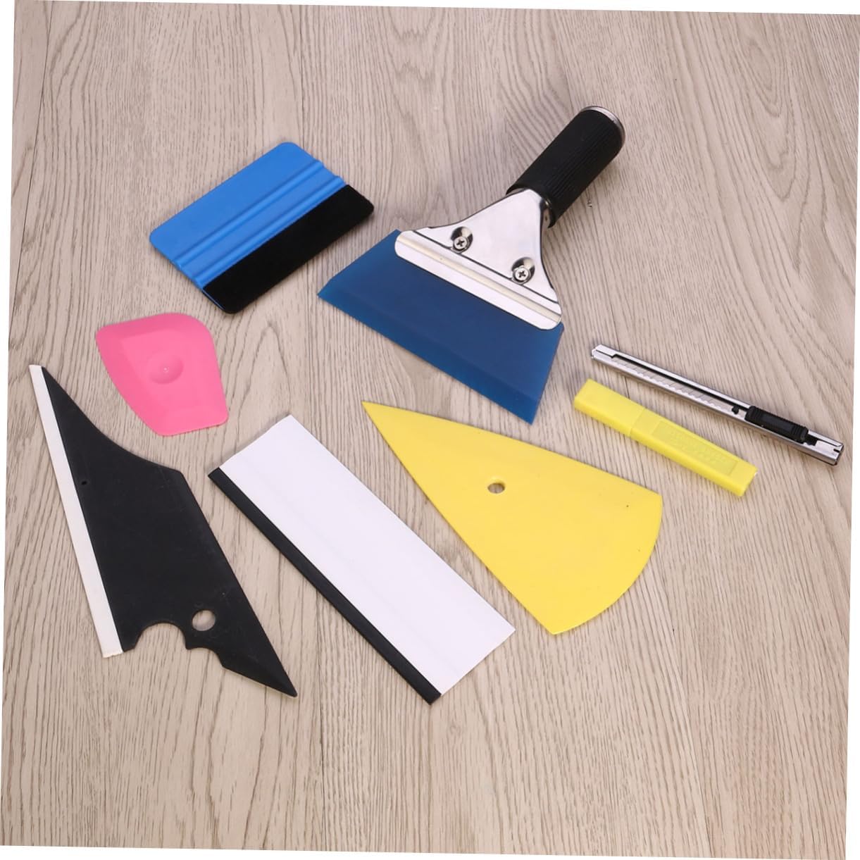 ULTECHNOVO 8pcs Automotive Film Application Tool Kit Squeegees Scrapers Cutters Material Scratch Easy to Use and Store