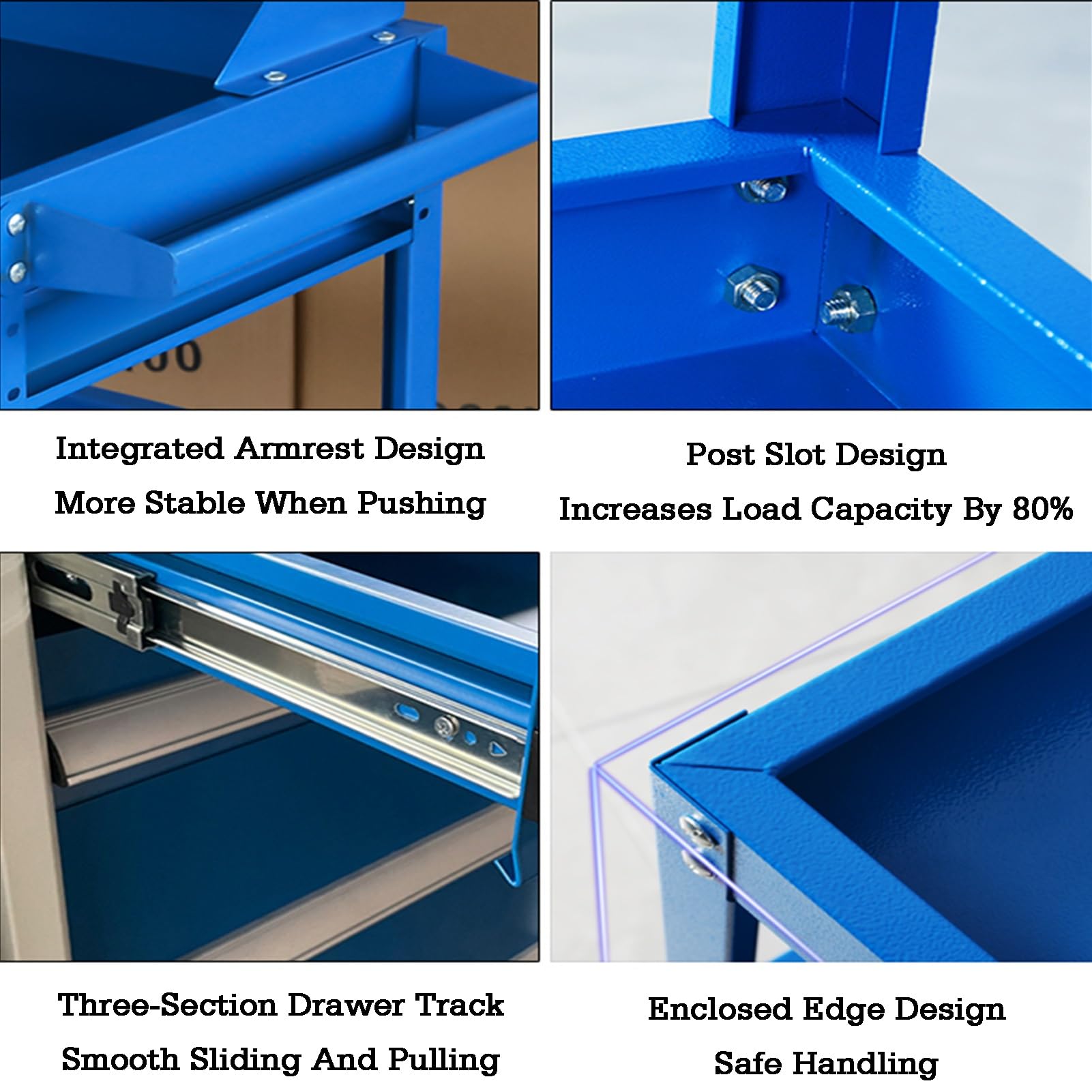 Dreistöckiger, Robuster Werkzeugwagen Auf Rollen Für Autoreparatur Und Kosmetikstudios, 300 Kg Tragkraft, Werkstattmaschinen-Design,Color 1-67x36x76cm