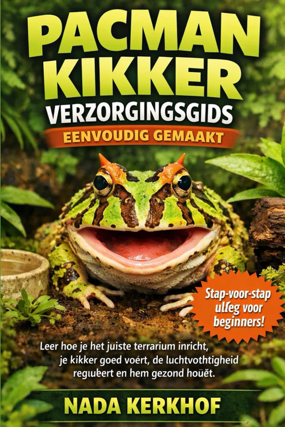 Pacman Kikker Verzorgingsgids Eenvoudig Gemaakt: Leer hoe je het juiste terrarium inricht, je kikker goed voert, de luchtvochtigheid reguleert en hem gezond houdt.