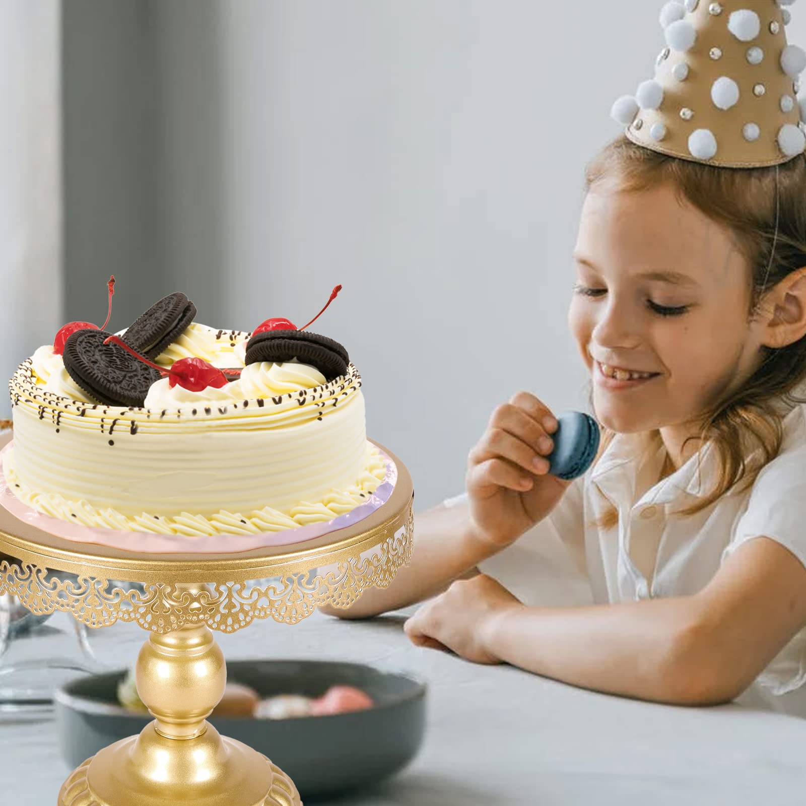 Juego de 6 soportes para tartas, soporte de metal para tartas, soportes de postre, caramelos, frutas, mesa de postre, juego de exhibición de pedestal para cupcakes, soporte de exhibición para