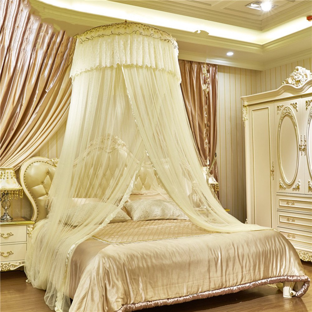 Dôme de Princesse européenne suspendue moustiquaire de lit baldaquin, Double Accueil Crypter Rideau de moustique épaissie-A Full-Size