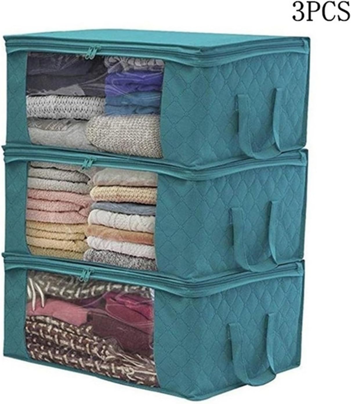SBTRKT Large Capacity Non-Woven Clothes Quilt Storage Bag Dust-Proof Sweater Blanket Organizer Box Foldable Sorting Pouche Home Storage (Color : Blue, Size : 1pc)