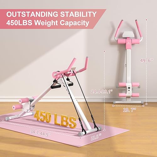 Miniatura 8 de Home Gym Systems Ab Machine, Ab Workout Equipment, Adjustable Ab Trainer Machine for Abs Workout at Home Gym, Foldable, Knee Protection, Abdominal