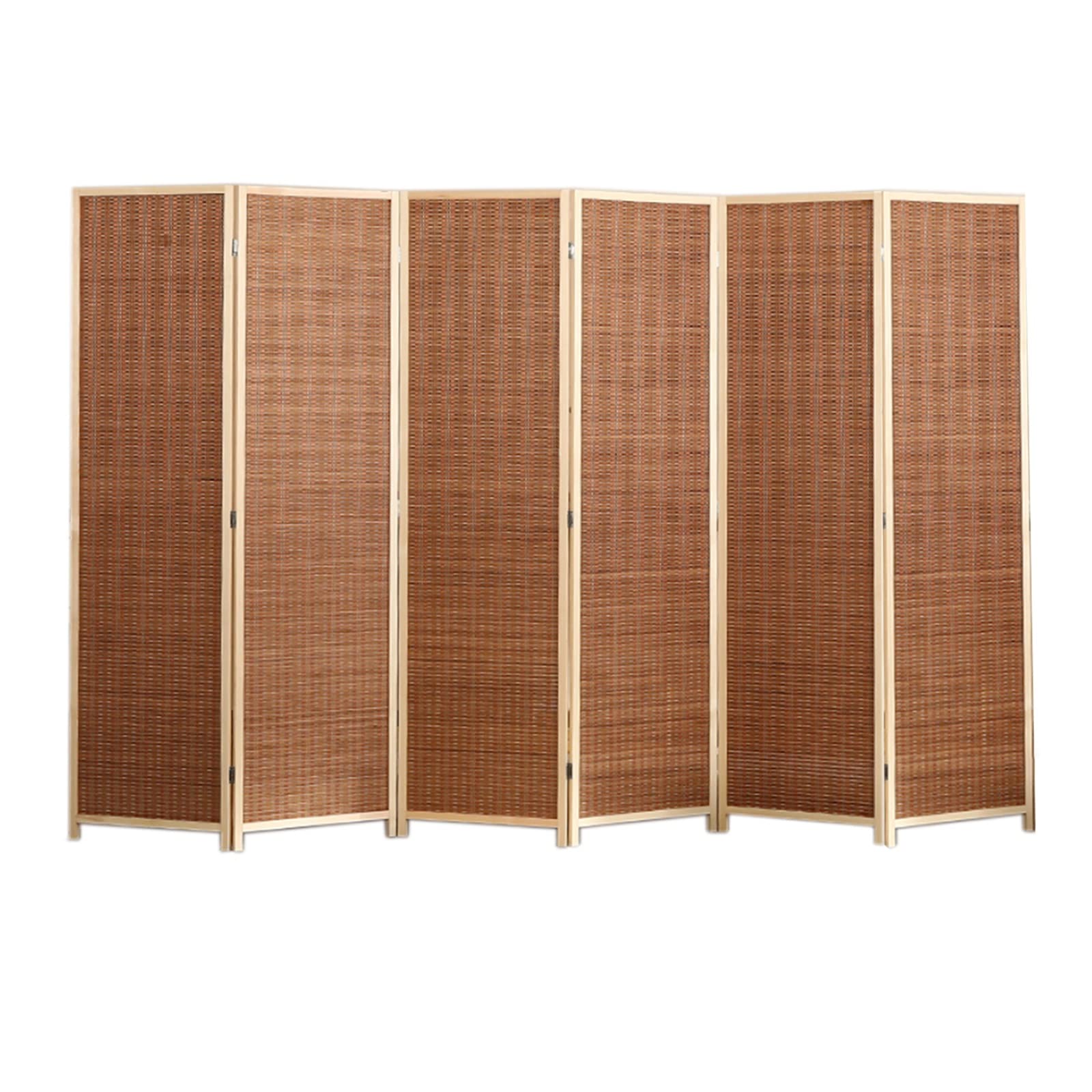パーテーション 衝立 部屋 仕切り 間仕切り ルームディバイダー キッズプレイルーム、スモールスペース、書斎、旅行などに。  子供ペット犬猫のための折りたたみパーティションプライバシースクリーン。 足つき竹パネル (Color : 6 Panel, Size : Tall  150cm/59 in)