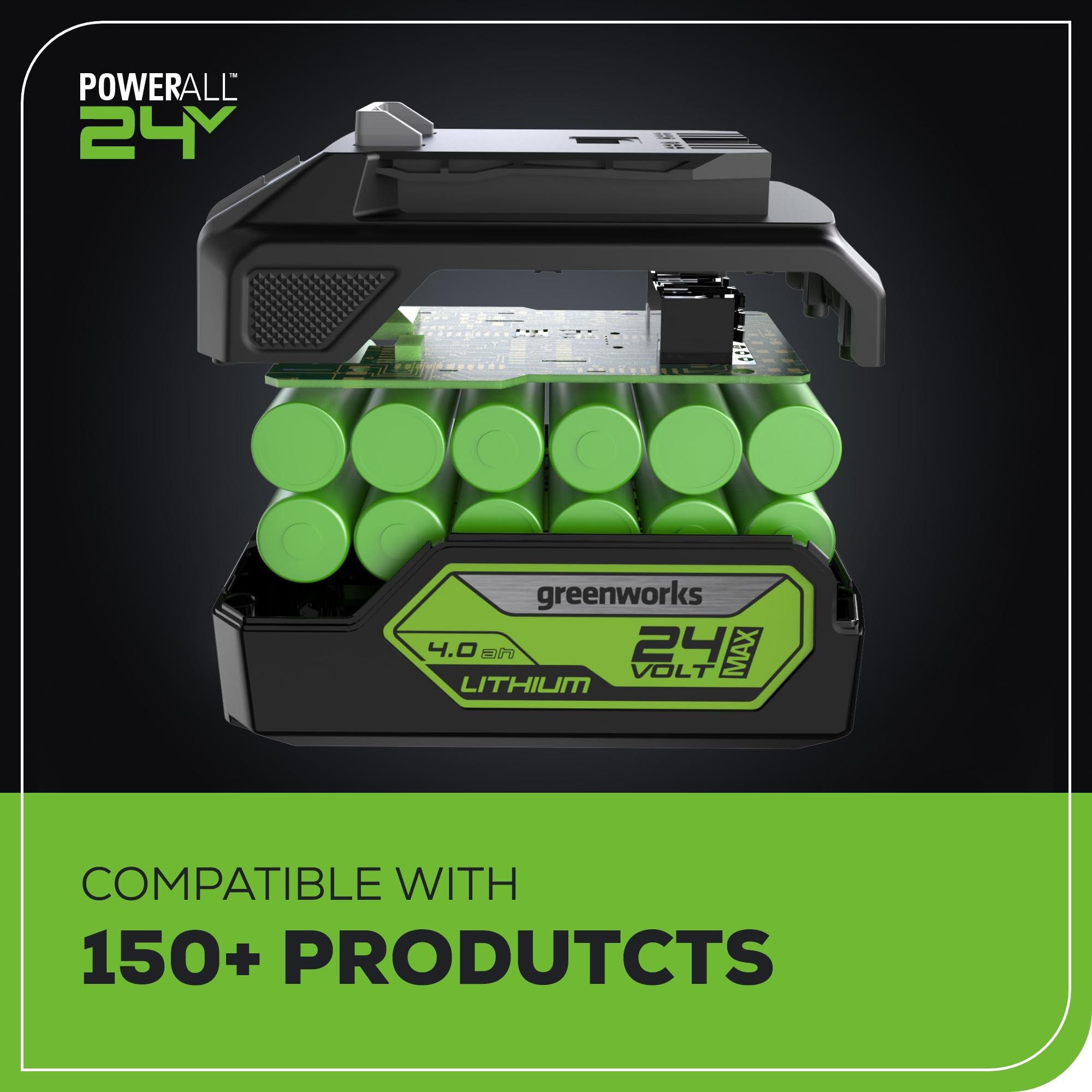 Greenworks 24V 3‑teiliges Akkutool-Set, bestehend aus Akkuschrauber (35 Nm), Akku-Schlagschrauber (220 Nm), 1.2J Akku-Bohrhammer, 2 Akkus und einem Ladegerät