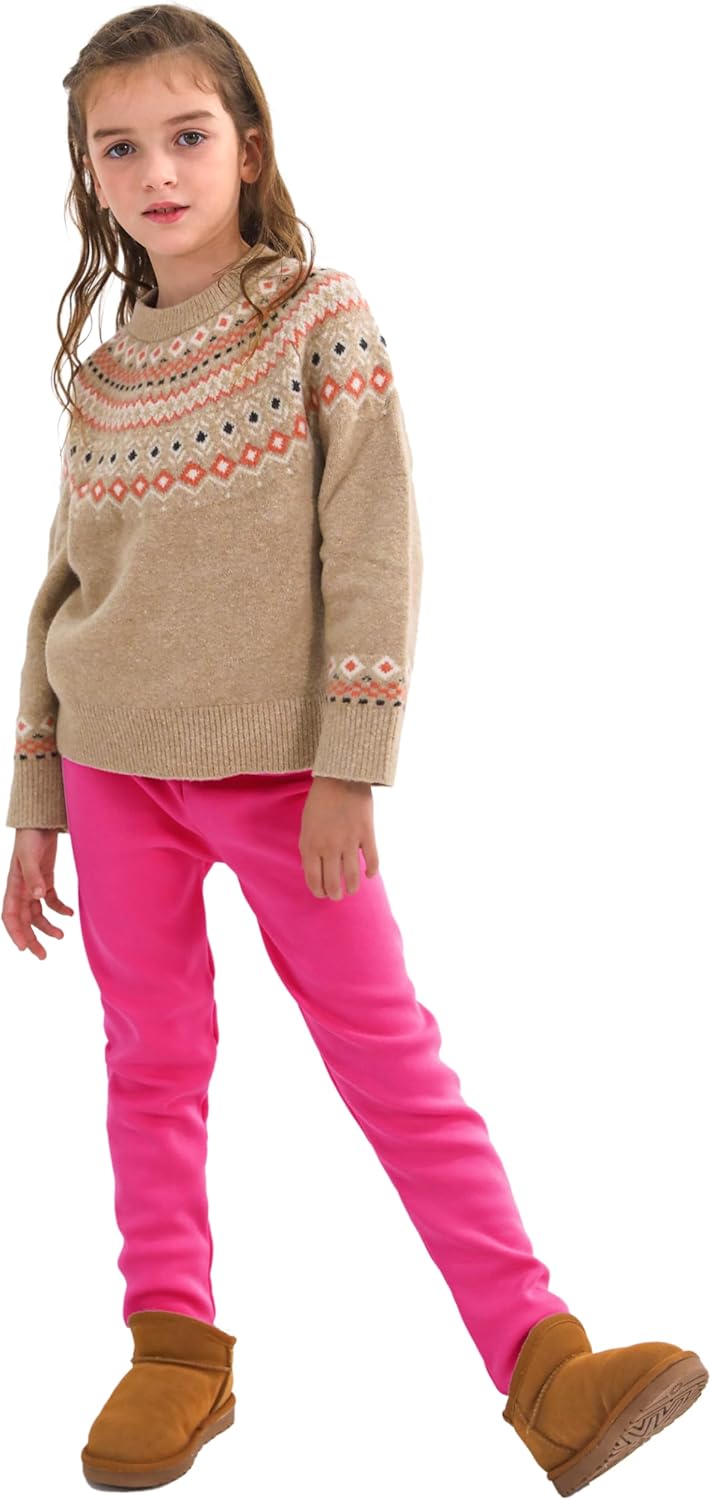 Resinta Girls Winter Fleece Lined Leggings Cotton Thick Thermal Tights Kids Soft Stretchy Pants Full Length - Image 4