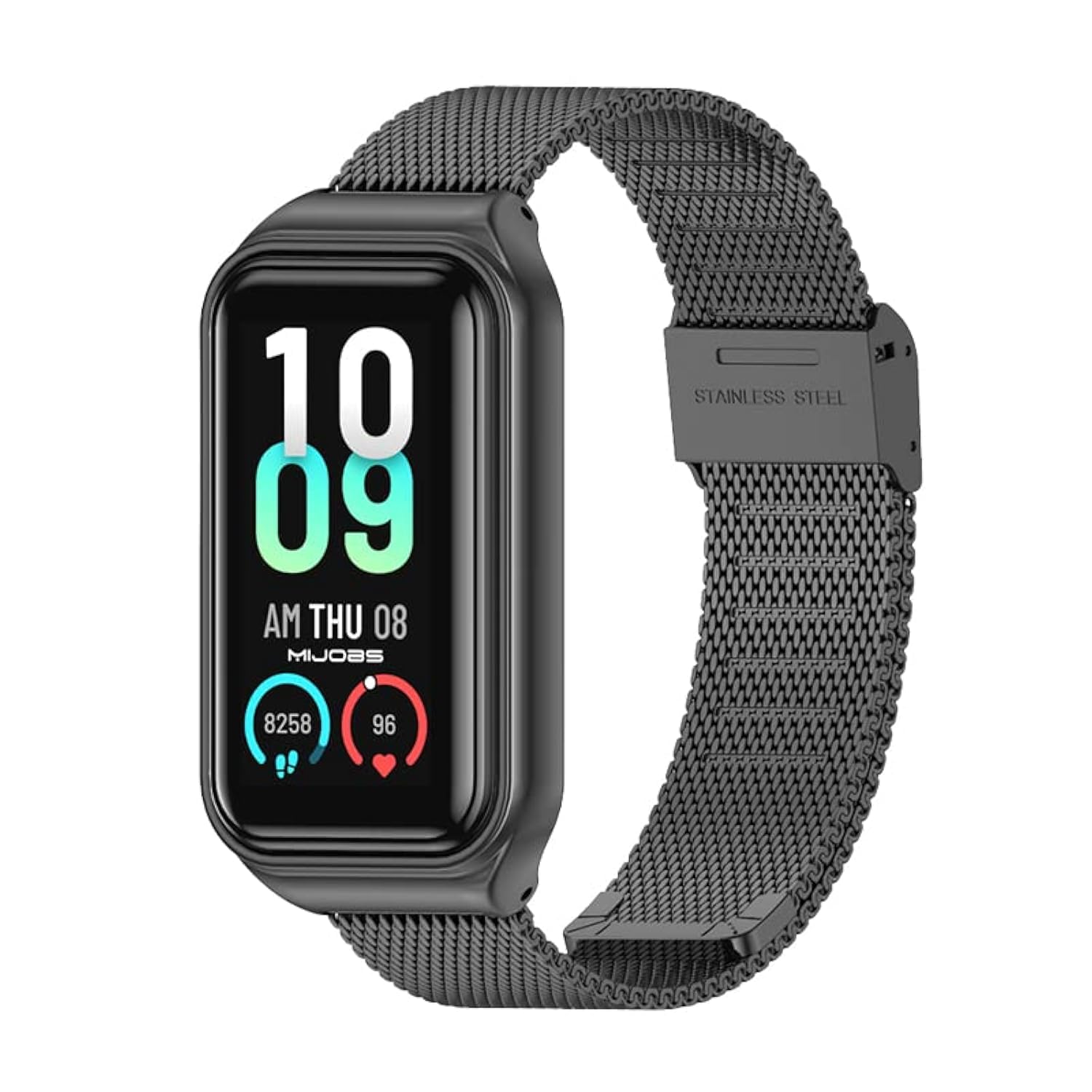 Mejiwasmi Strap Replacement for Amazfit Band 7, Compatible with Amazfit Band 7 Metal Strap, Stainless Steel Wristband Watchband Accessories