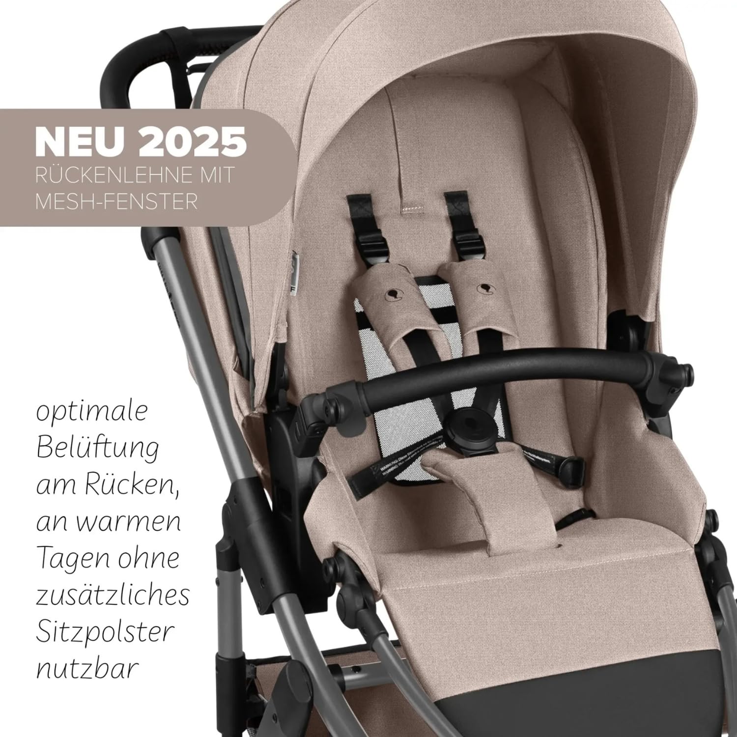 ABC Design Salsa 5 Run Jogger Sportwagen mit Sportzulassung Luftreifen Handbremse Federung wendbare Sitzeinheit Liegeposition bis 22 kg Camel