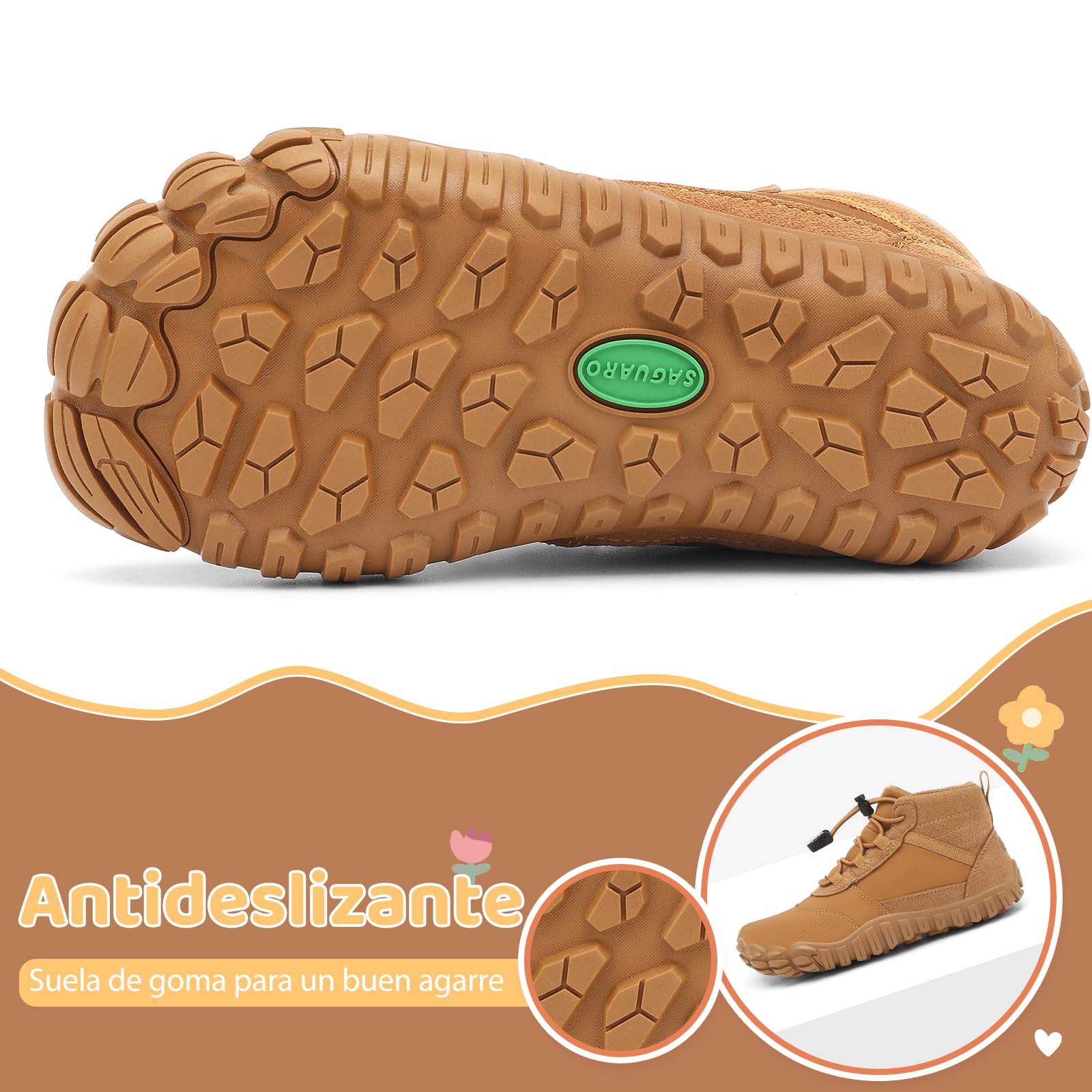 SAGUARO Barefoot Zapatillas de Trail Running Niños Zapatos de Minimalistas Ligeras Transpirable para Exterior Interior Gr.24-36