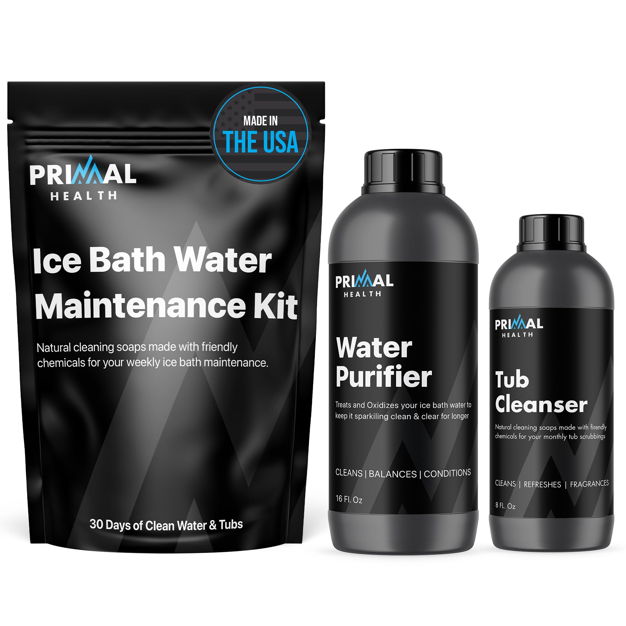 Weekly Cold Plunge Water Treatment (30-Day Supply) – Water Conditioner and Tub Cleanser - Keeps Water Fresh & Clear for Ice Bath, Cold Plunge Tub & Ice Tub – Chemical-Free Treatment