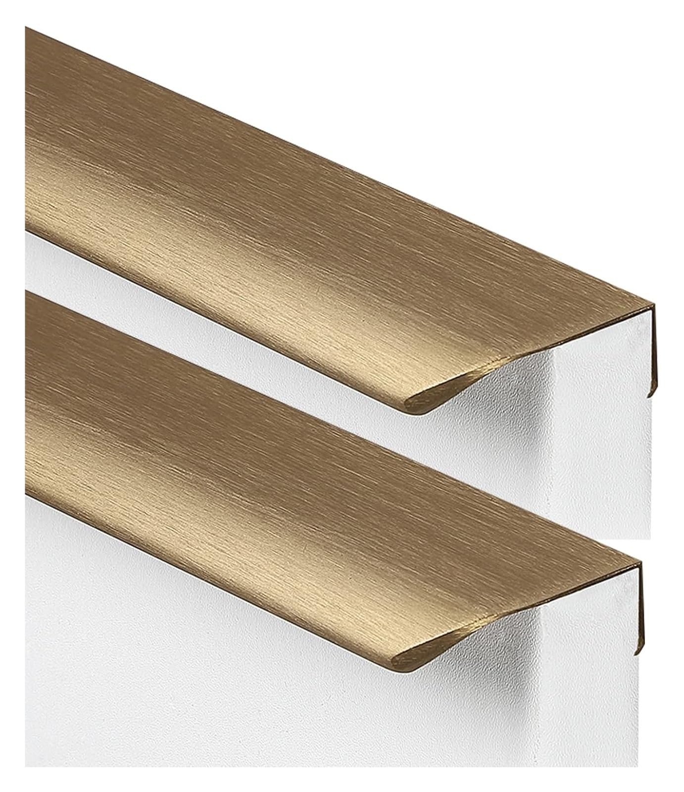 Mbhhu Gold Hidden Drawer Pulls，2Pcs Concealed Cabinet Handle Hidden Pulls Rounded Corners Drawer Invisible Knobs,Cupboard Knockers Bedroom Knobber For Dresser Wardrobe Door Levers(Length 1000Mm)