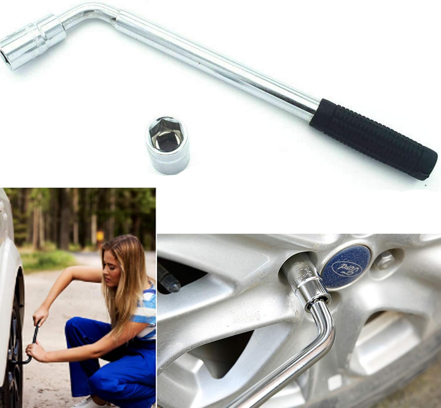 Wheel Torque Wrench Set, Extendable Wheel Lugs Wrench, Universal