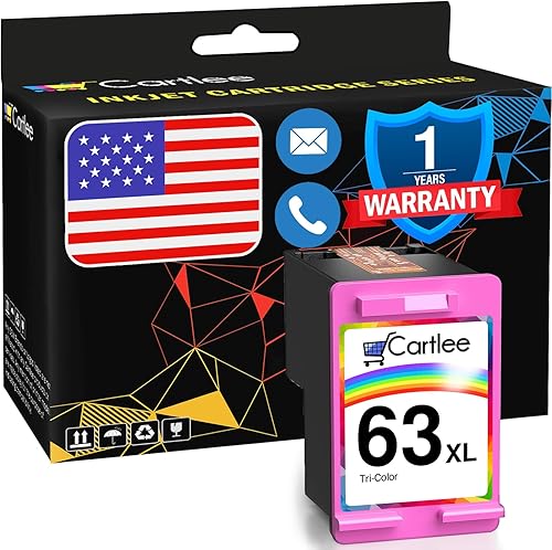 Cartlee Cartucho de tinta remanufacturado de repuesto para HP 63XL 63 XL para impresoras HP Officejet 3830 Envy 4520 Officejet 4650 5258 5255 5200