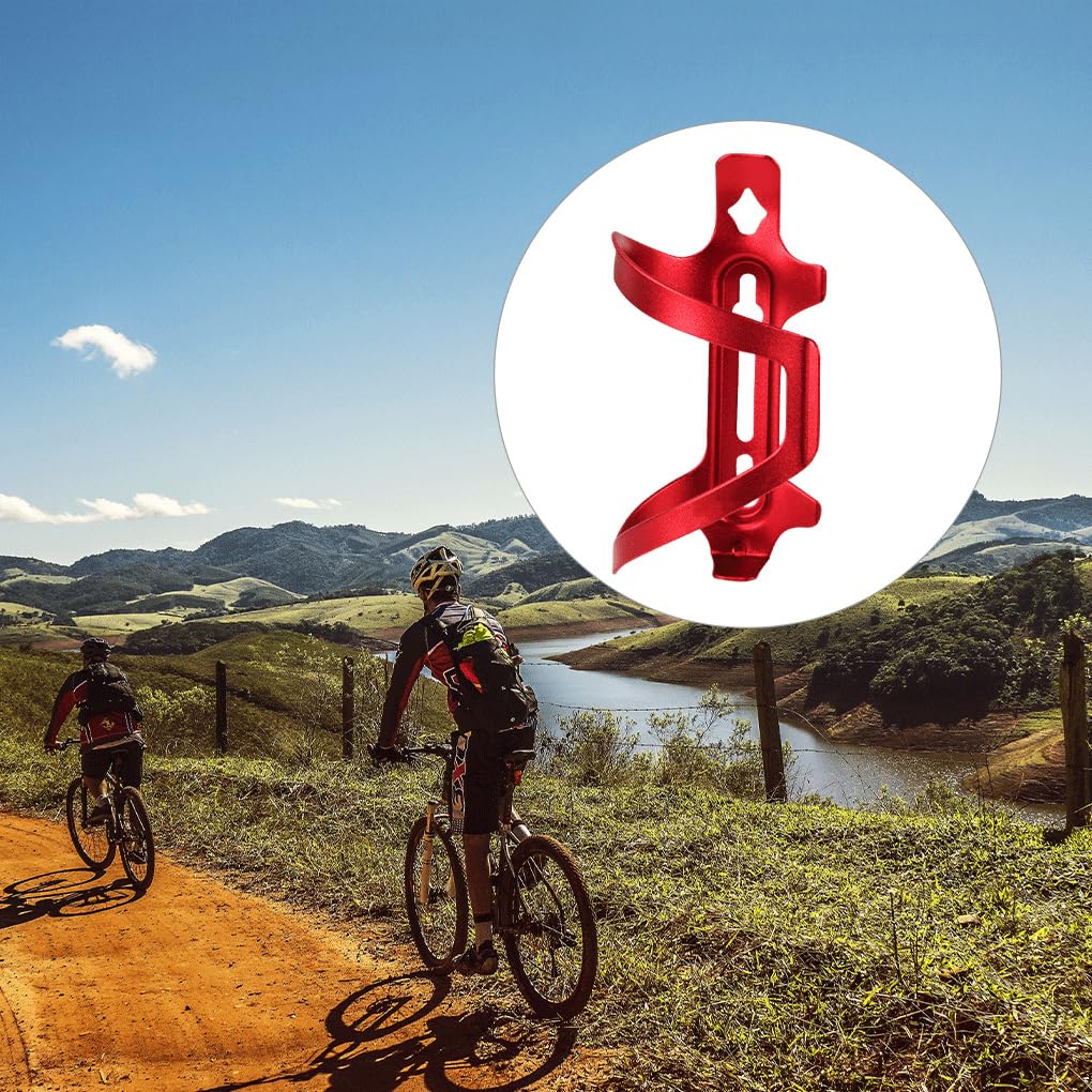 Juego de 10 soportes para botellas de agua de bicicleta de aleación de aluminio universal para bicicleta de montaña, jaula exterior portátil, color rojo
