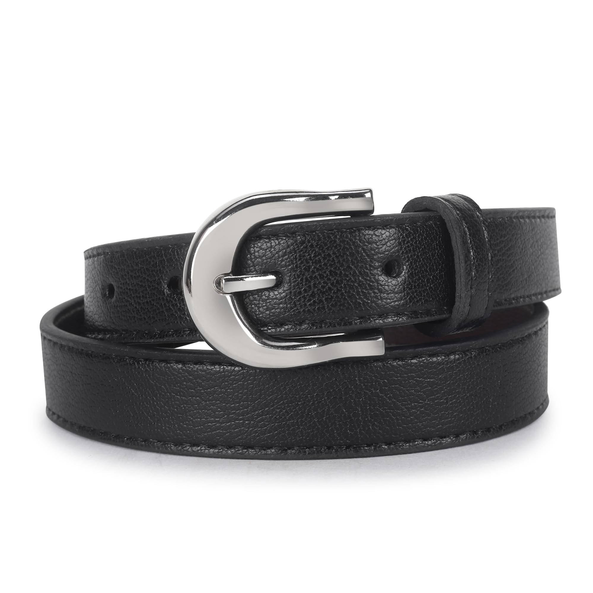 punnu Black Vegan Leather Statement Buckle Belt For Women-picture-43