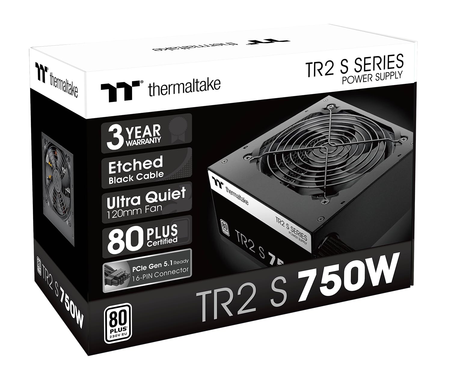 Thermaltake TR2 S 750 W | Non Modular | 80 Plus | EU | All Flat Cables | Cicha praca | Hydraulicznie zamontowany wentylator