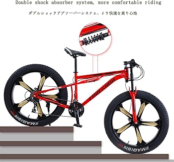 Amazon | ファットタイヤバイクメンズマウンテンバイク26インチ21/27
