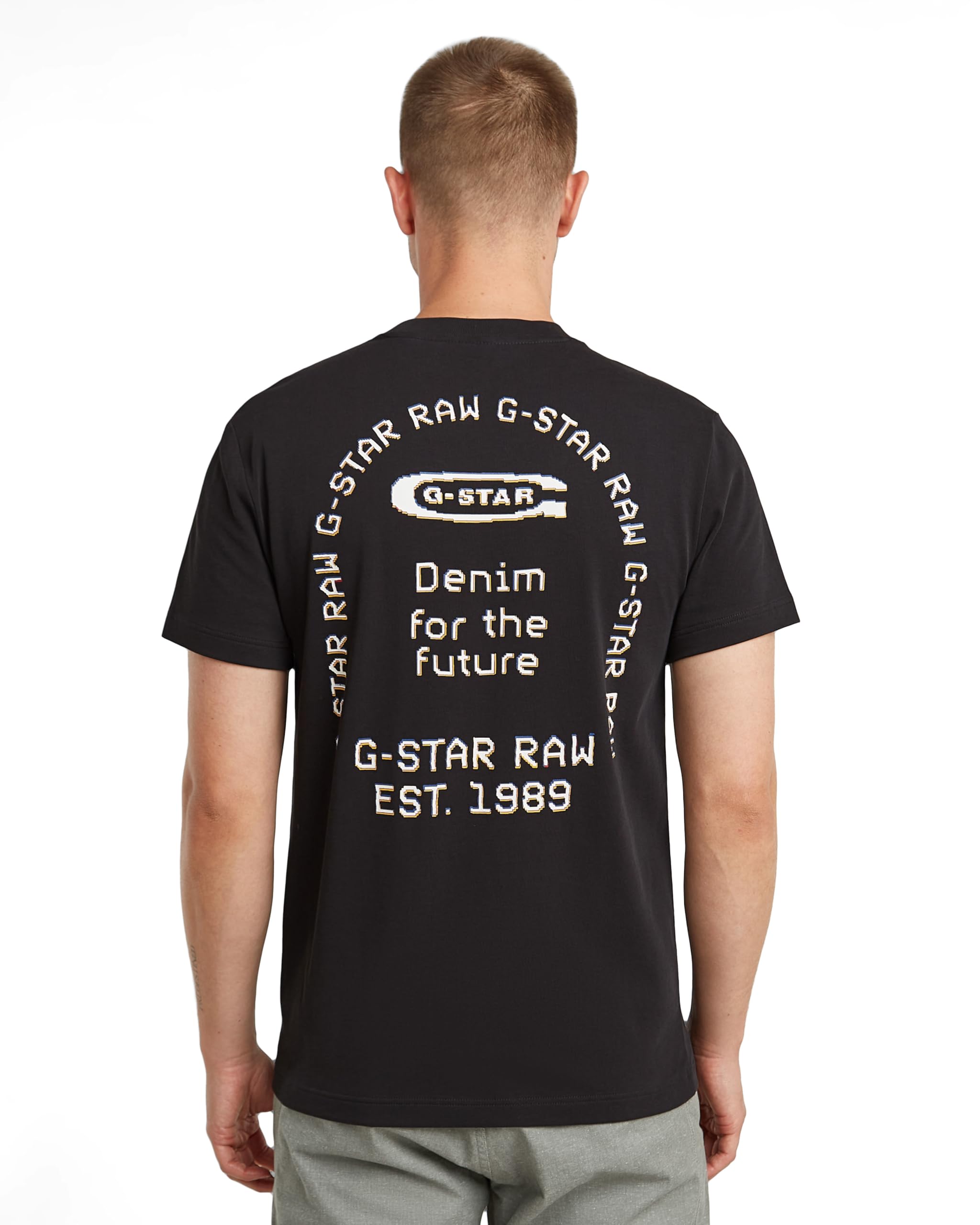 G-STAR Men's Back Gr Arch R T T-Shirt, Black (Dk Black D26047-c336-6484), M