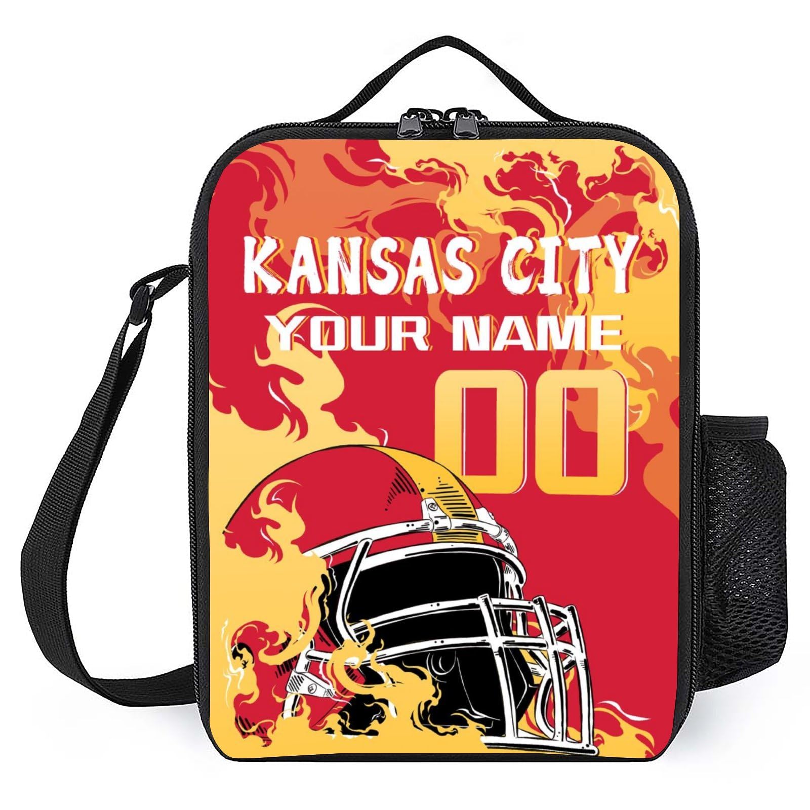 Custom Kansas City Lunch Bag Personalized Lunch Box Add Any Name Number Adjustable Shoulder Strap Gift for Men Women