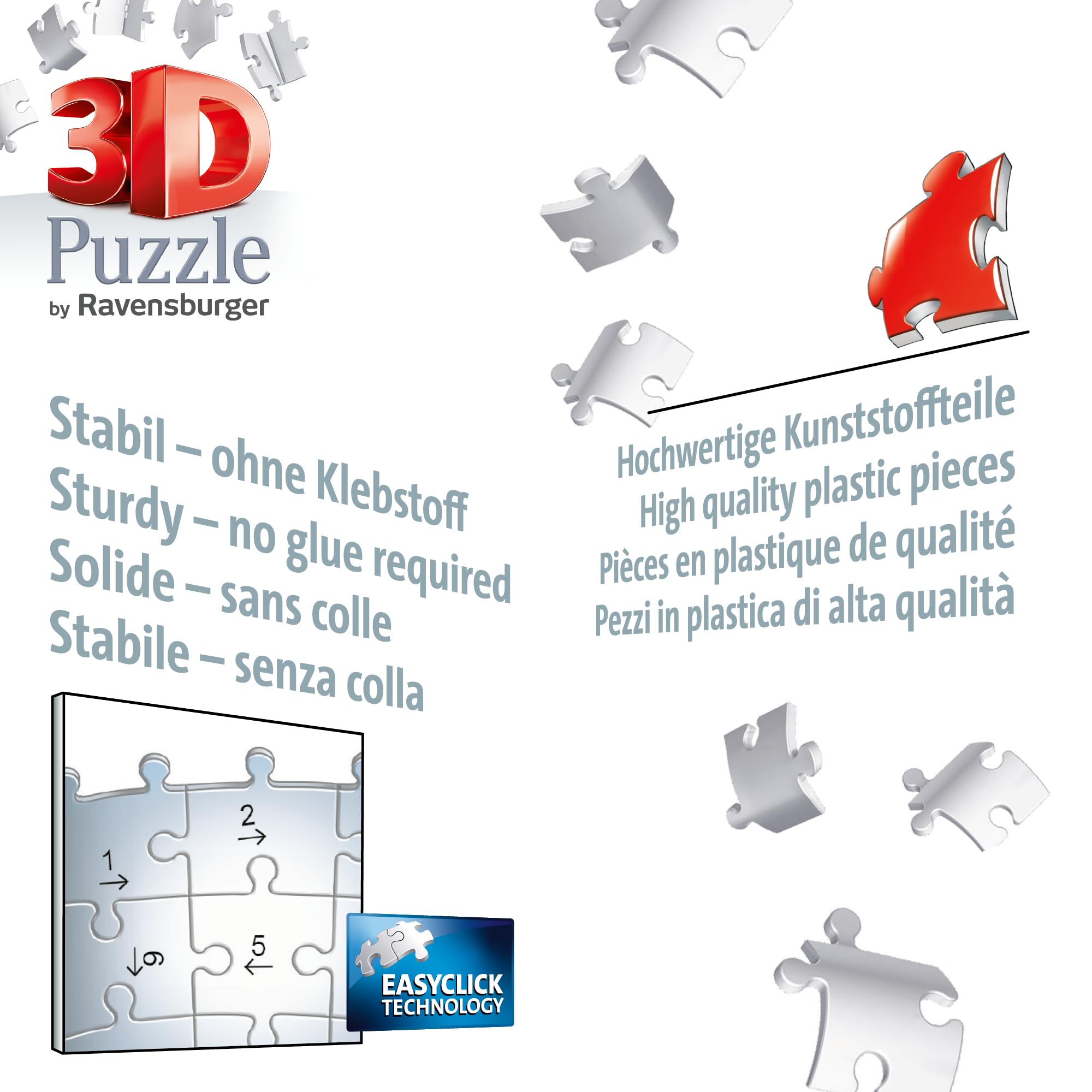 Ravensburger 3D Puzzle 11549 - Globus mit Licht - 540 dreidimensionale Puzzleteile - Beleuchteter politischer Globus für Erwachsene und Kinder ab 10 Jahren