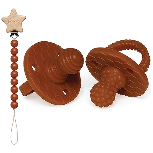 SoothiPop - Mordedores para bebés, juguetes de dentición para bebés, juguetes masticables para bebés, infusión de ámbar báltico, cresta de panal y
