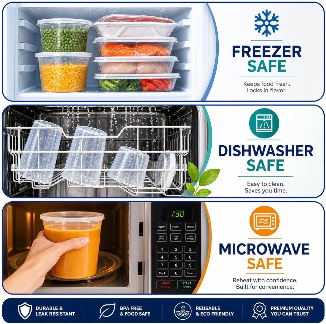 Healthy Packers 8oz Deli Containers with Lids, Food Storage, 24pk, BPA-Free image 5