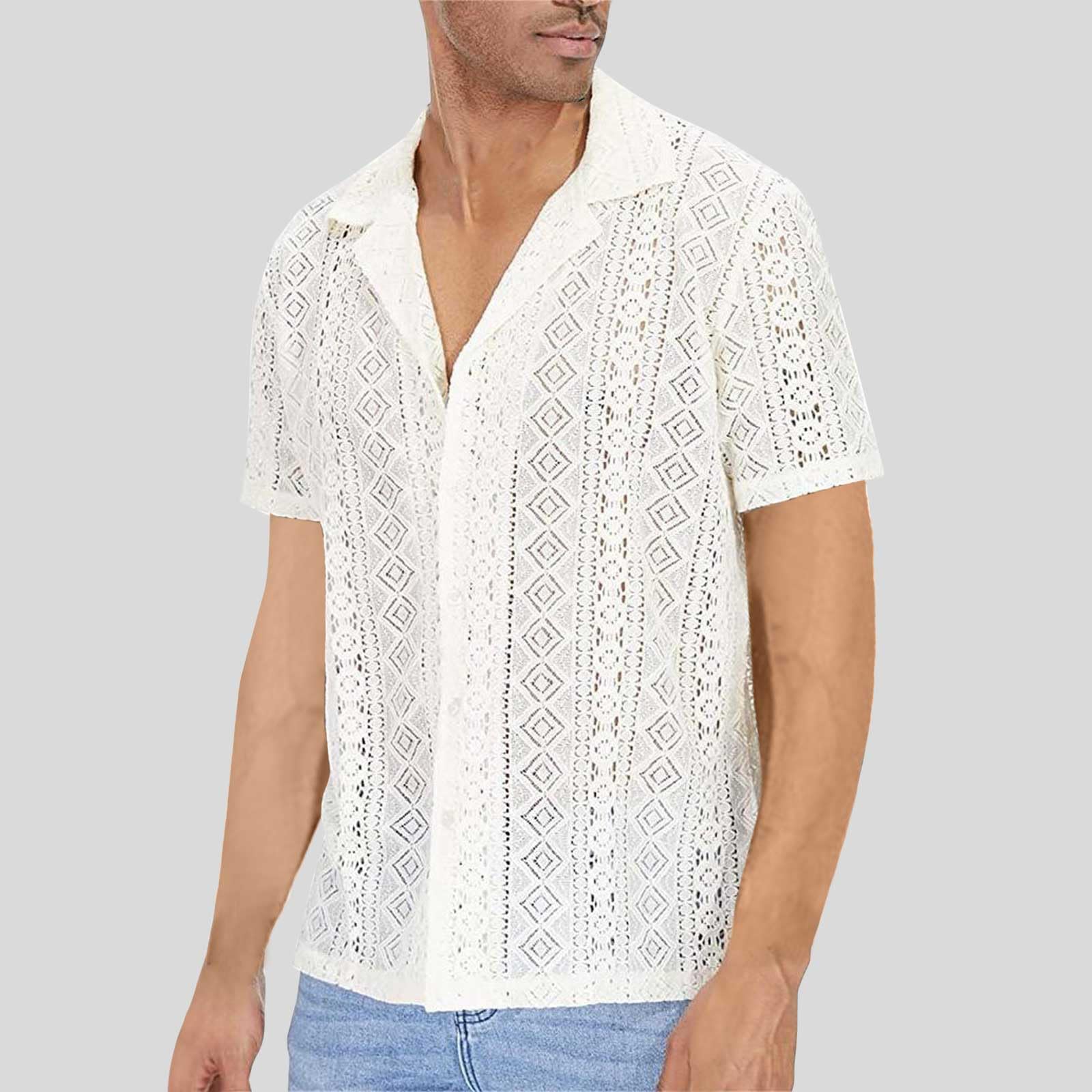 Netzoberteil Herren Transparent Kurzarmhemd Atmungsaktiv Netzshirt Sexy Outfit Für Männer Durchsichtig Wetlook Erotik Unterwäsche Mit Zerkleinerte Motiv Muskel Kostüm Kinky-Outfit