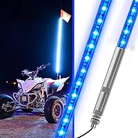 Vista 10 de 4 pies LED Látigo Luces Rojas Impermeables con Asta de Bandera y Bandera para Seguridad para Can-Am Maverick X3 Sand Dune Buggy UTV ATV 2020 Polaris