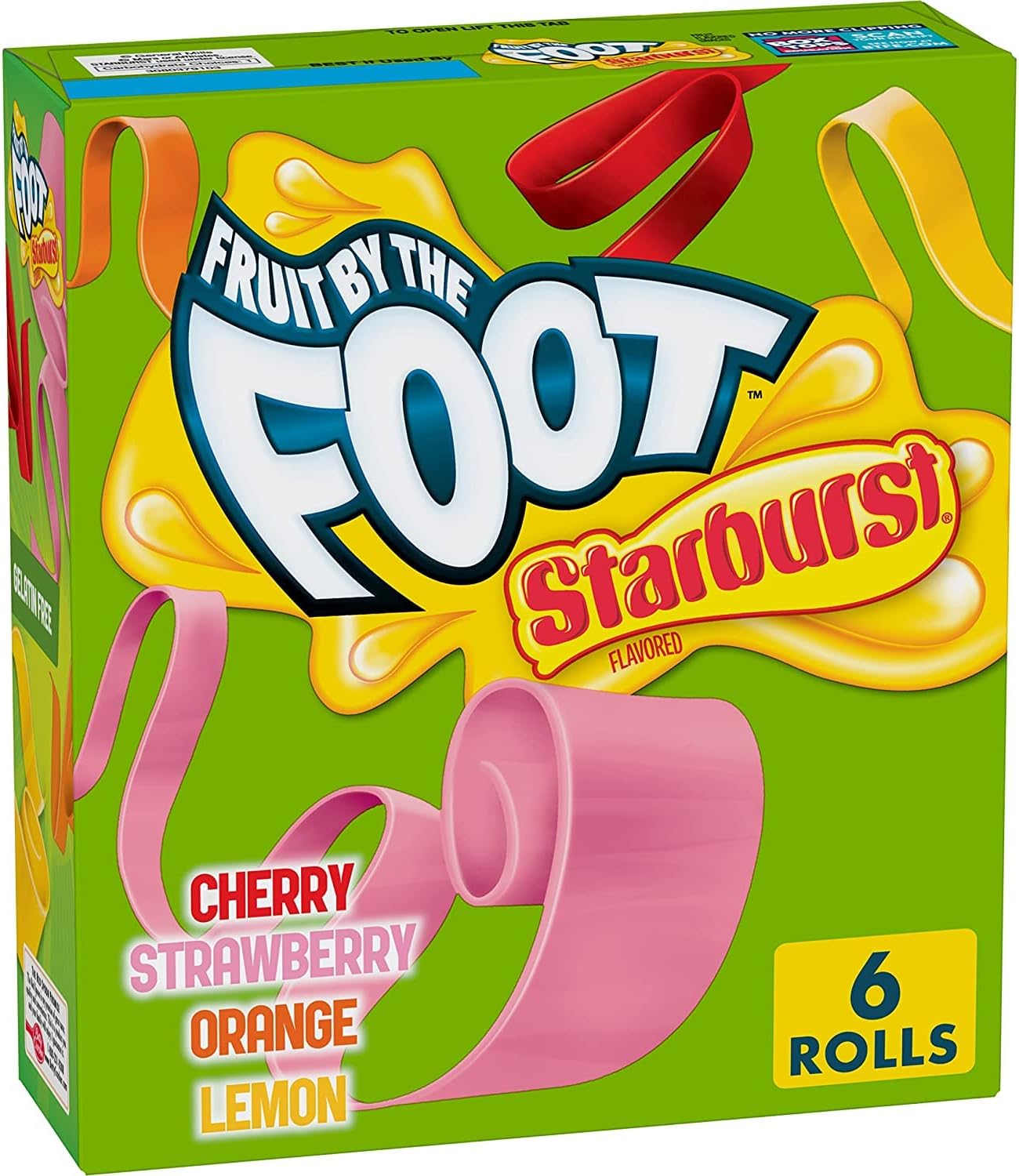 Fruit by the Foot Fruit Flavored - Starburst - Assorted Flavours - 6 Rolls per box.