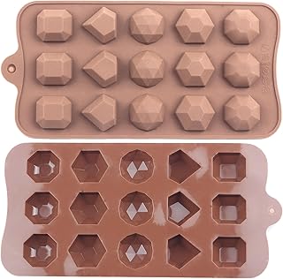 EPYHREH 15 Cavity Diamond Silicone Chocolate Molds For Chocolate Candy Set Of 2