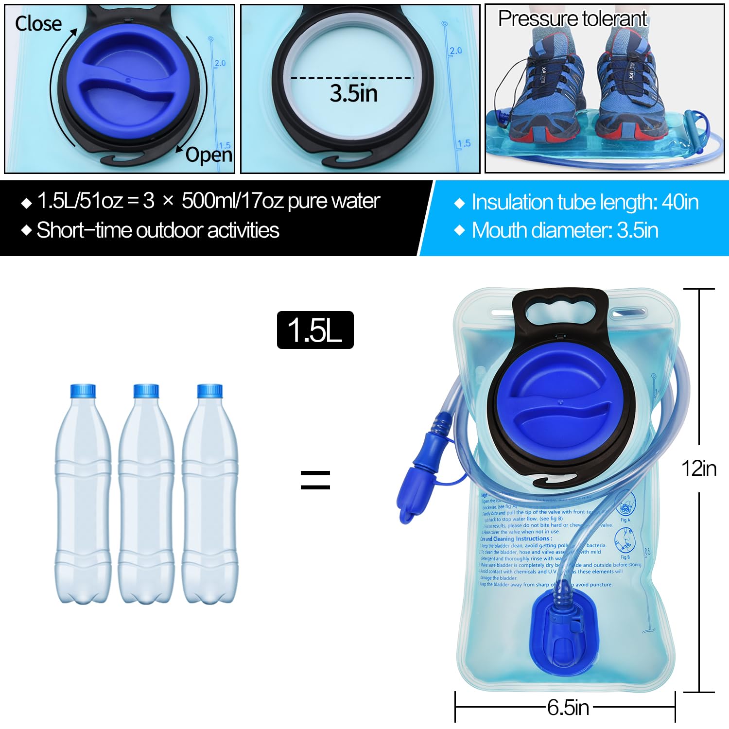 Amazon.com : Mdvora 1.5L Hydration Bladder Cleaning Kit
