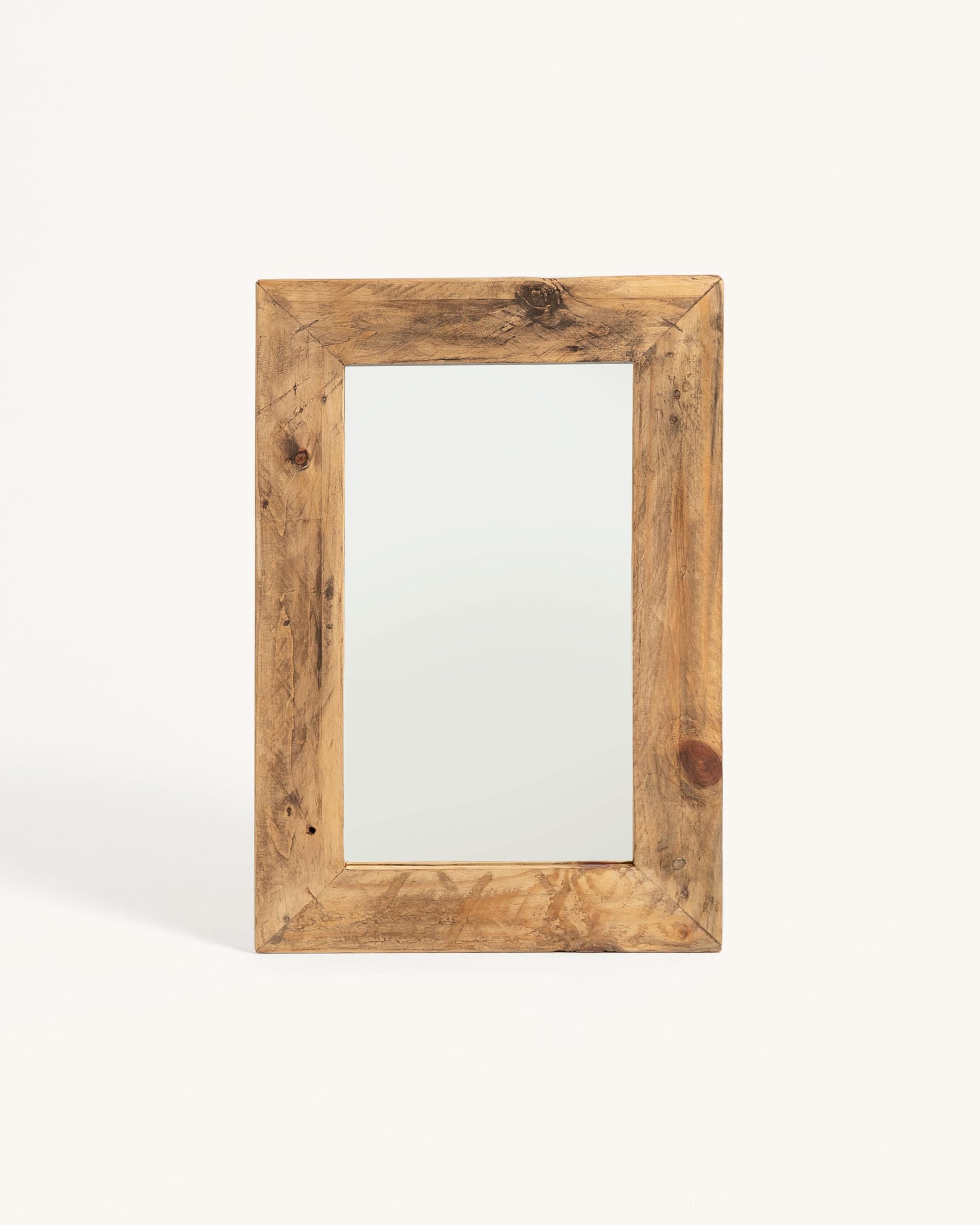 HANNUN Espejo Pared Azalee Madera Recuperada 48x72x2cm - Espejo Rectangular Rústico Sostenible para Recibidor, Baño, Dormitorio - Hecho a Mano en Europa
