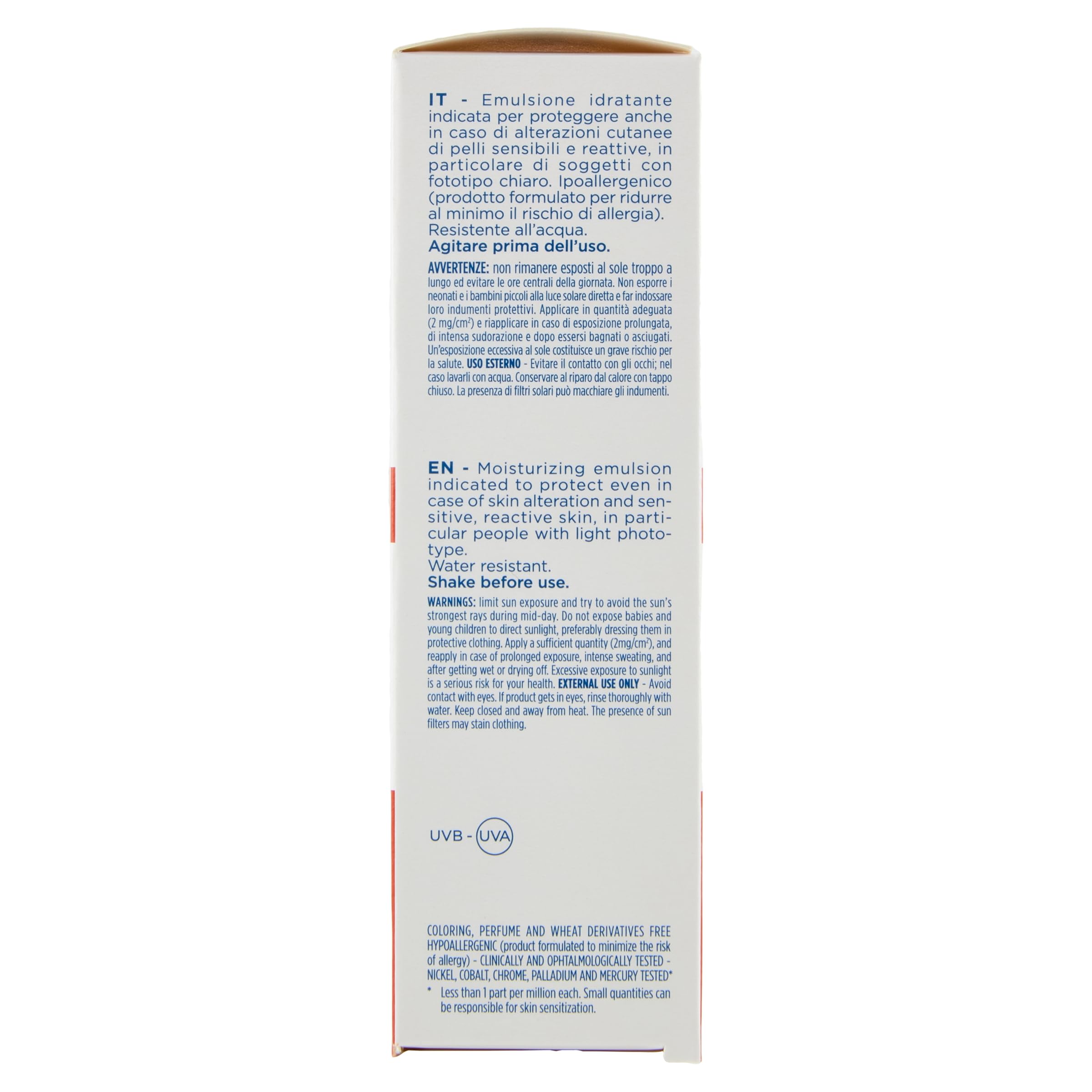 Rilastil Fluido 100, Emulsione Fluida Idratante e Protettiva, Texture Ultraleggera, Resistente all'Acqua, per Pelle Sensibile, Confezione da 50ml