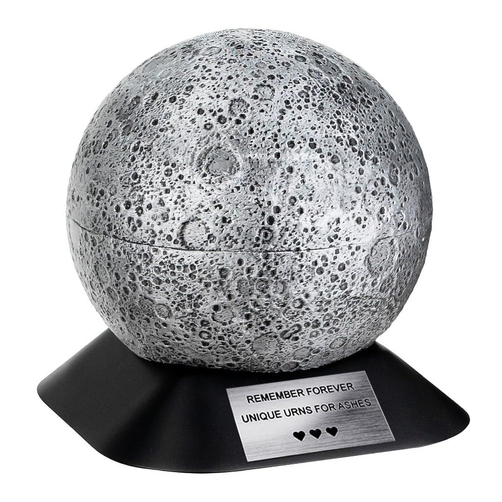 Moon urn for Child Ashes, Child Theme urn, Kids Lunar Cremation urn, Unique Moon urn for Children, Child urn, Decorative Child Ashes urn (Memorial Plaque/YES)