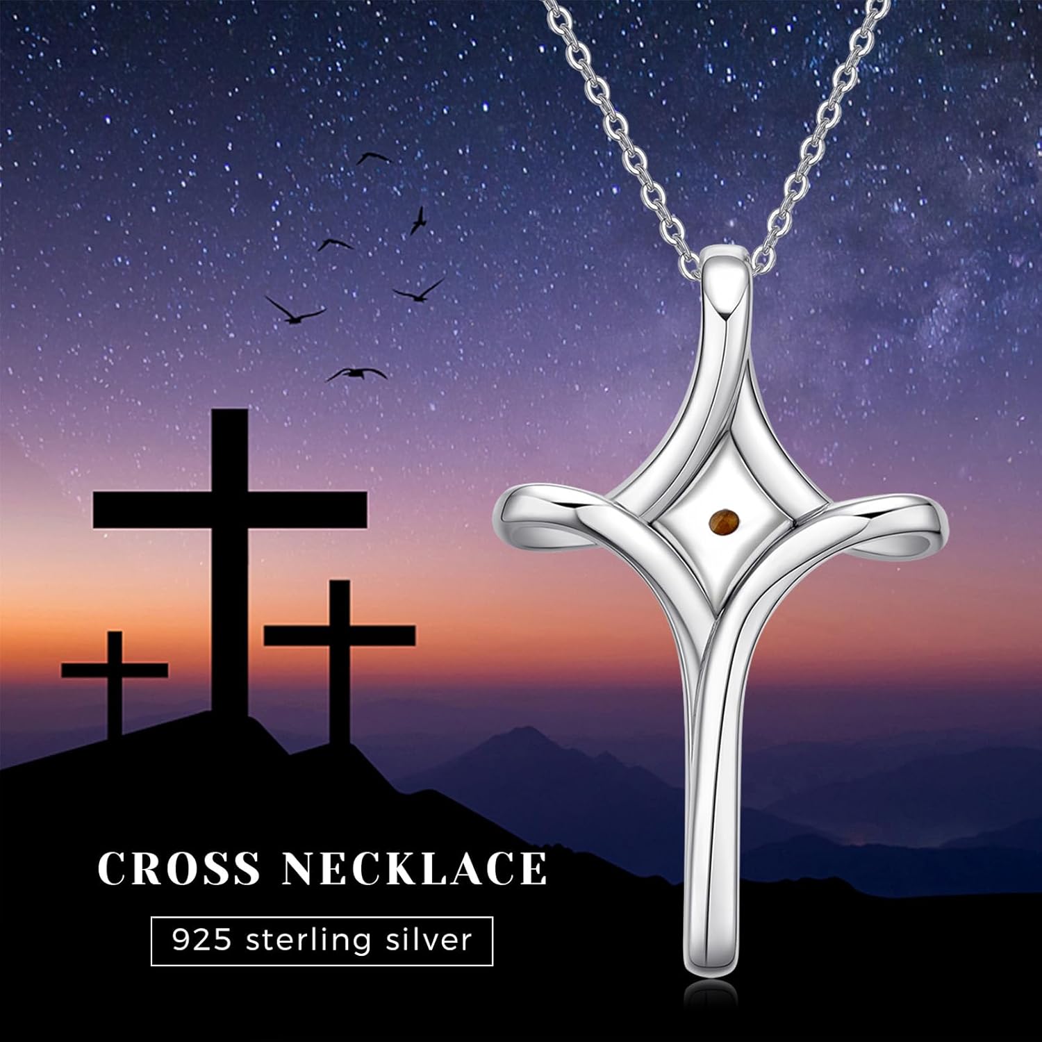 TwoAnts Mustard Seed Cross Necklace 925 Sterling Silver Faith Hope Love Pendant Necklace Inspirational Religious Necklace Christian Jewelry Gift for Women - Image 7